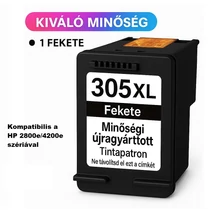 Utángyártott HP 305XL (3YM62AE) (BK) (18ml) tintapatron /Lepkés CN/ (HP 2800e/4200e szériákhoz)