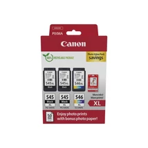 Canon PG-545XL+PG-545XL/CL-546XL (2x15ml BK+13ml CMY) eredeti 3db-os tintapatron multipack+Fotópapír Canon PG-545XL+PG-545XL/CL-546XL (2x15ml BK+13ml CMY) eredeti 3db-os tintapatron multipack+Fotópapír