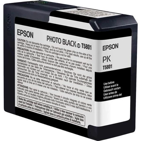 Epson T5801 (C13T580100) PBK (80ml) Eredeti tintapatron