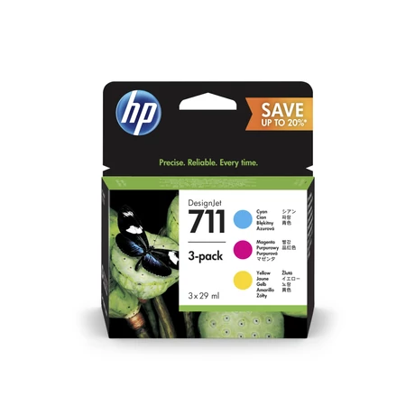 HP 711 (P2V32A) (C,M,Y) eredeti 3db-os patron csomag