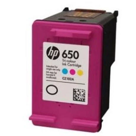 Üres HP 650 (CZ102AE) (CMY) eredeti tintapatron (visszavétel)